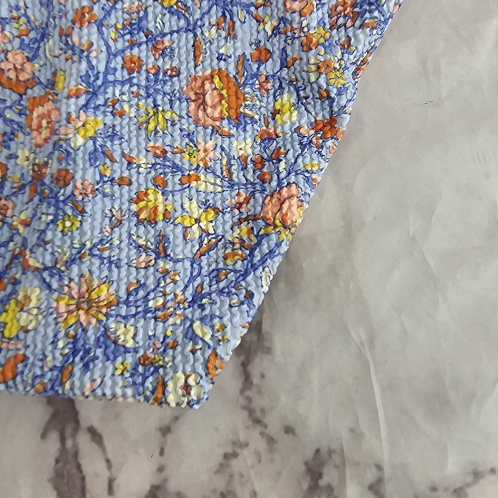J Crew Swim Bottom Blue Hipster Scrunchie Cheeky High Afternoon Floral BH514 - Picture 7 of 9